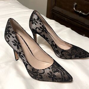 Vince Camuto Lace over satin heels